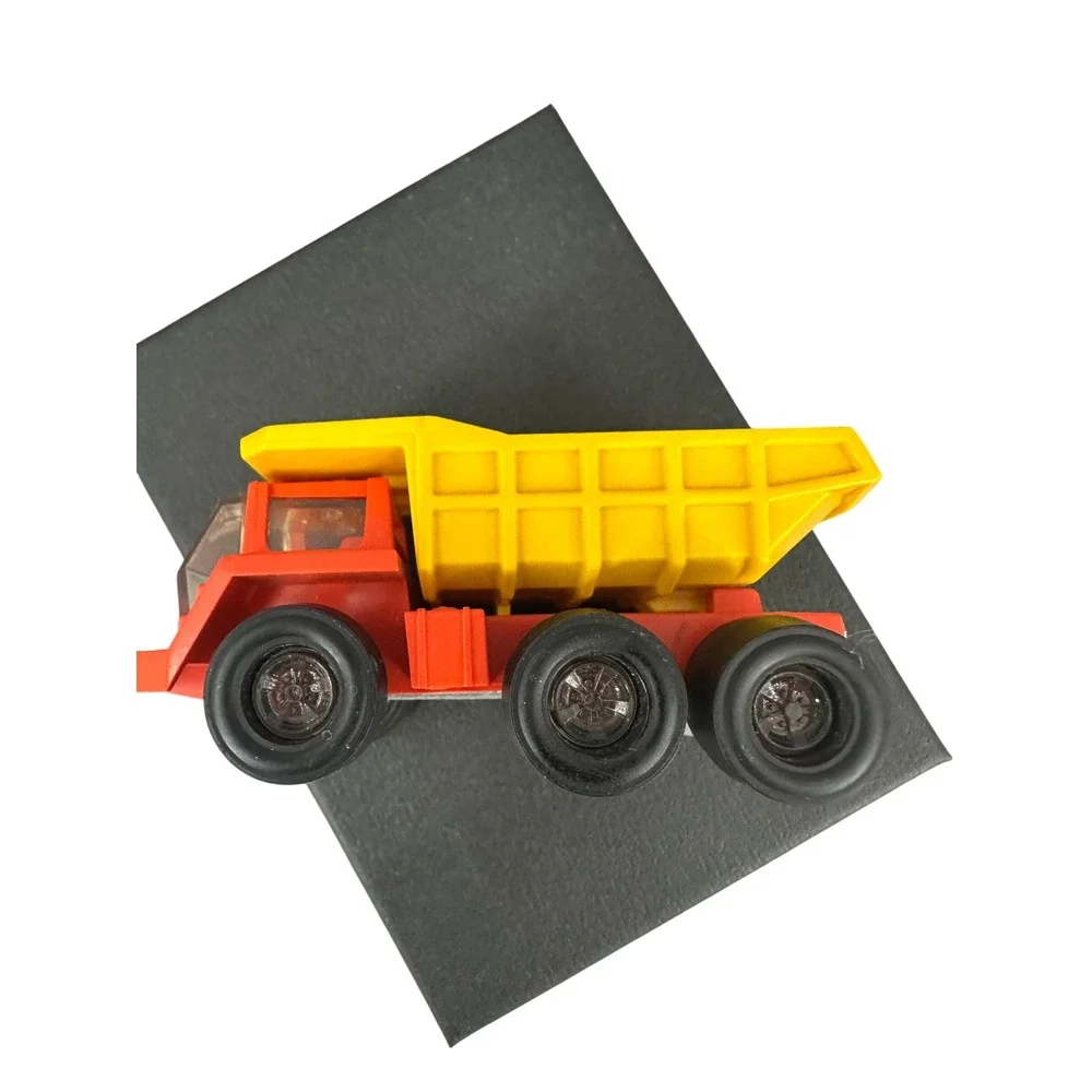 Vintage‎ Tonka Dump Truck Red Yellow Plastic Metal 6 Wheel Construction Toy